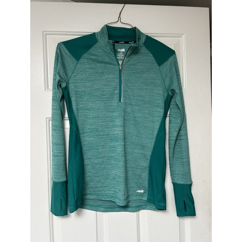 Avia Women’s 1/4 Zip Pullover Activewear  2 - Tone Green Size Small B32